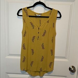 Sonoma Mustard Floral Tank Top